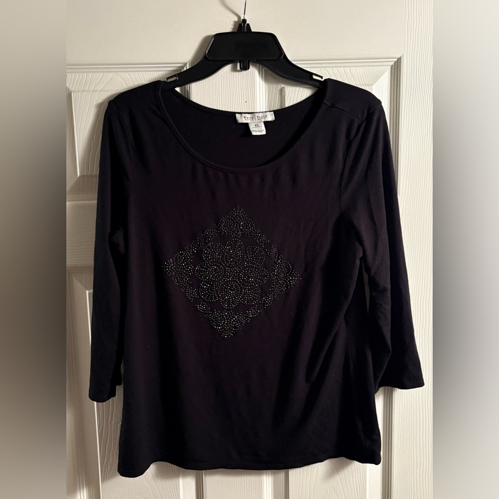 White House Black Market SZ XL Black Shirt